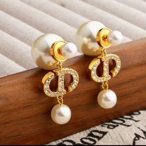 Dior Gold and Pearl Earrings